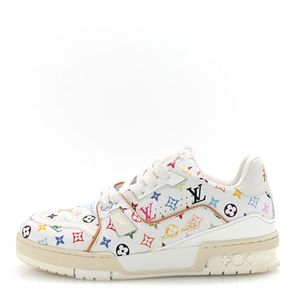 Louis Vuitton LV X TM Calfskin Monogram Multicolor Womens LV Trainer Sneakers 38 White 1 of 9