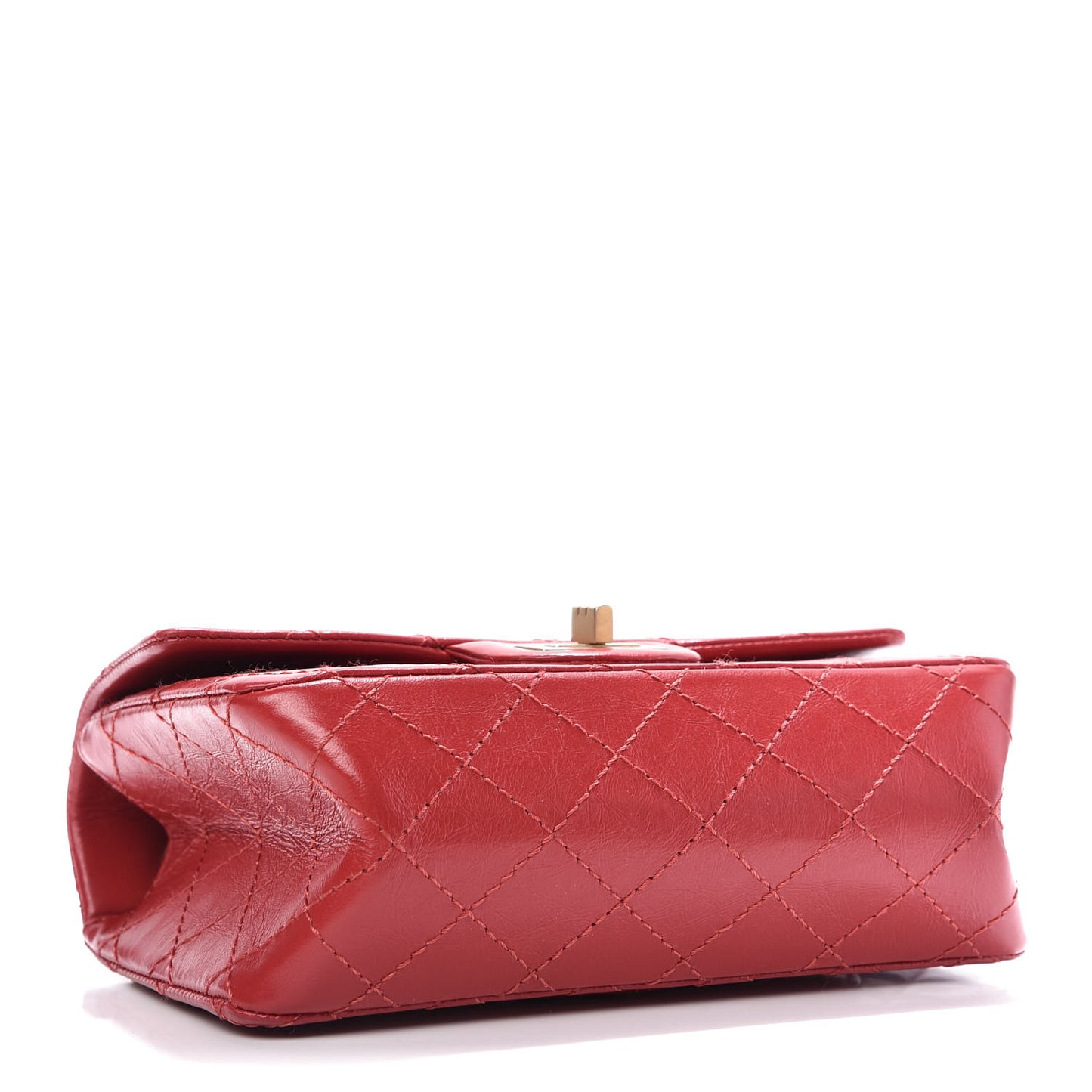 Aged Calfskin Quilted 2.55 Reissue Mini Flap Red