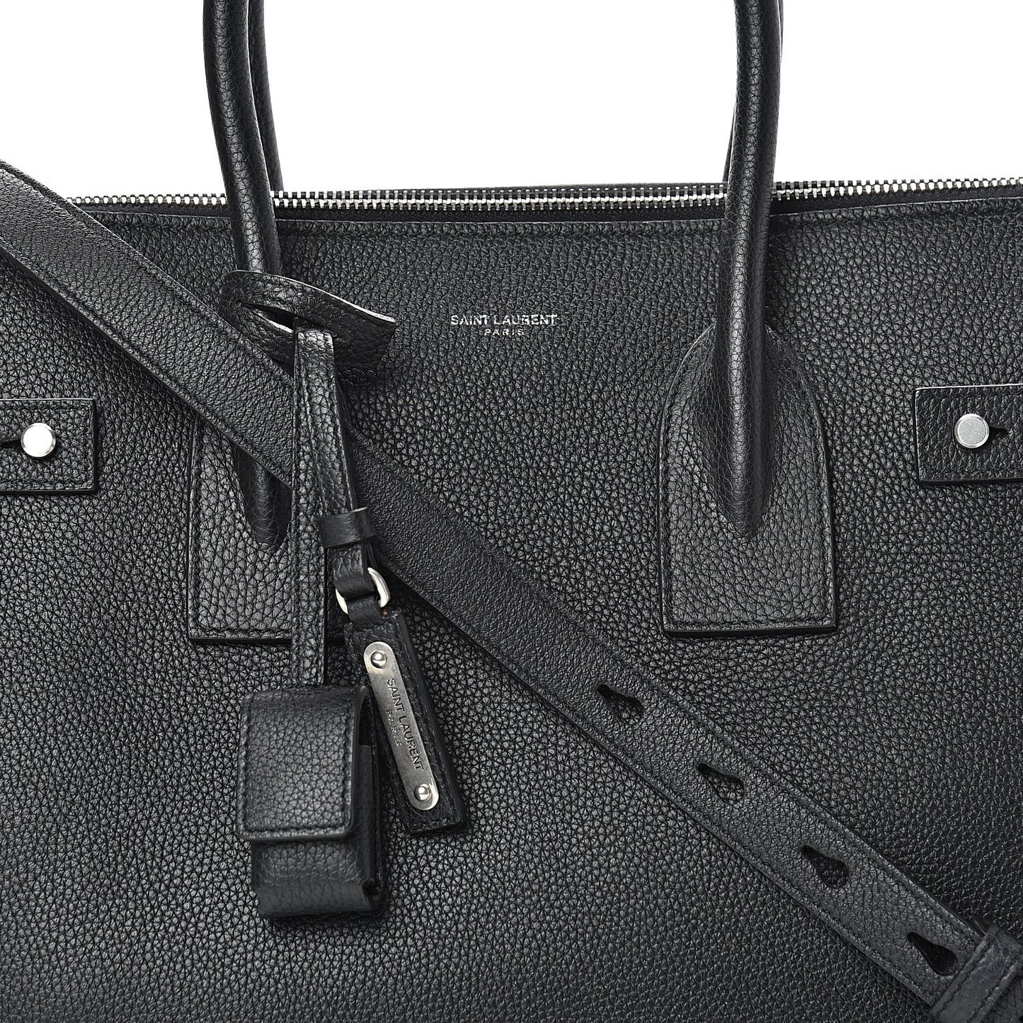 Grained Calfskin Small Supple Sac De Jour Duffle Black
