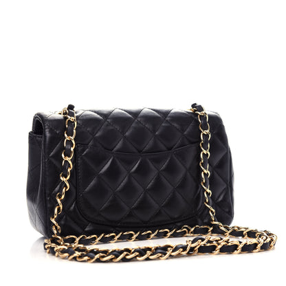 Chanel Lambskin Quilted Mini Rectangular Flap Black 3 of 10
