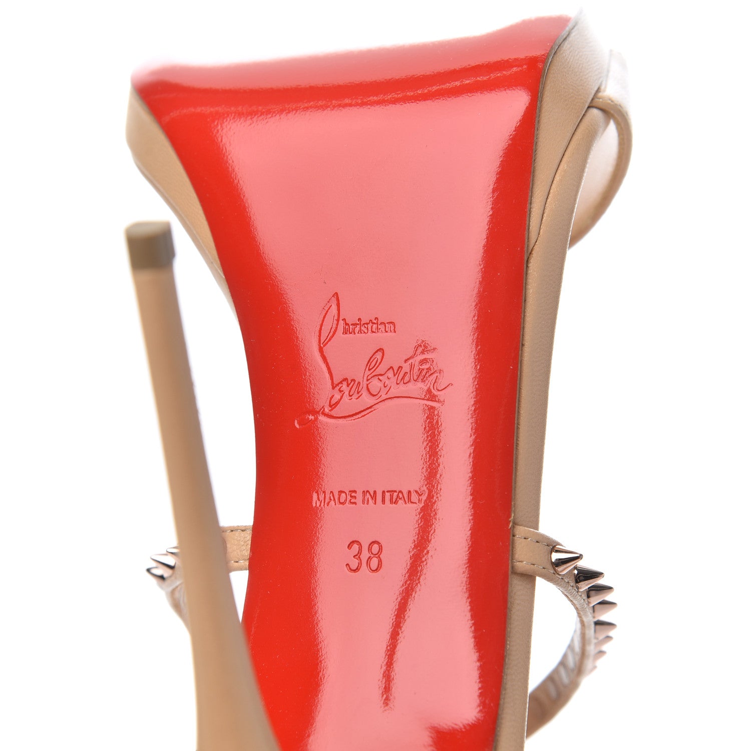 Christian Louboutin Kid Choca Lux 120 Sandals 38 Nude Pink Bronze 7 of 8