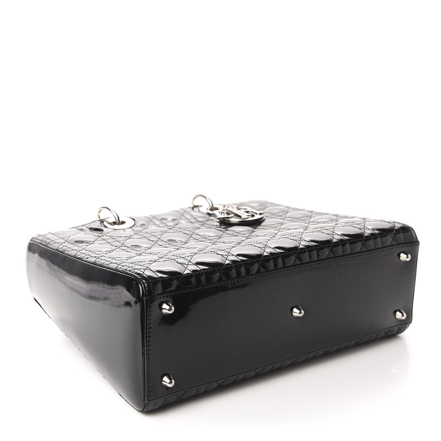 Patent Cannage Large Lady Dior Black
