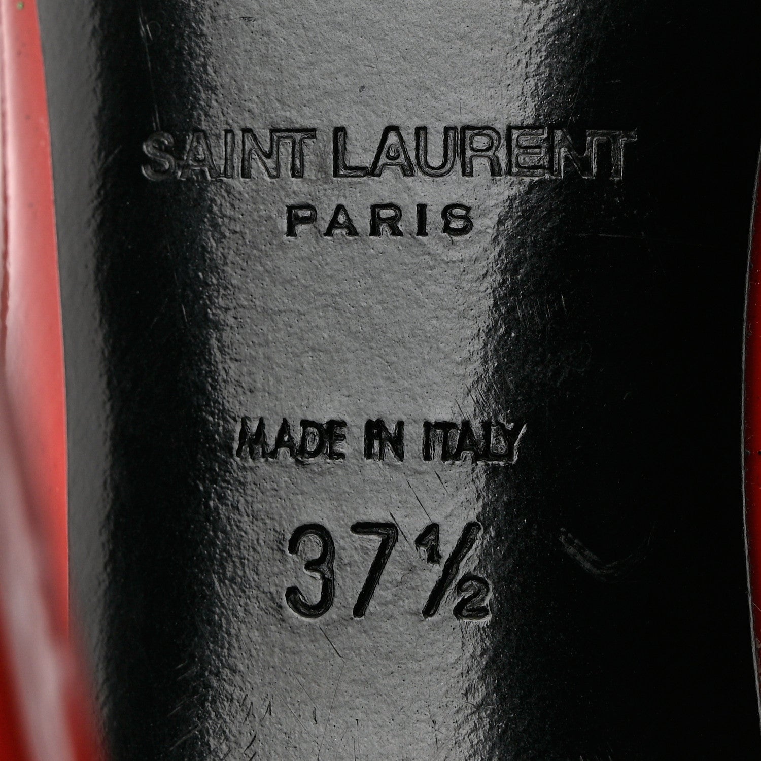Saint Laurent Patent Calfskin Zoe 105 Pump 37.5 Red 8 of 11