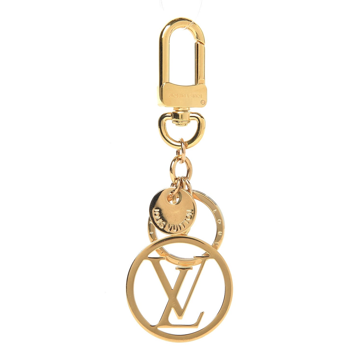 LV Circle Bag Charm Key Holder Gold