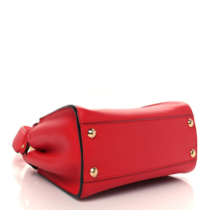 Fendi Vitello Seta Canvas FF Embroidered Mini Peekaboo Iconic Satchel Rosso Cardinale Multicolor 4 of 6