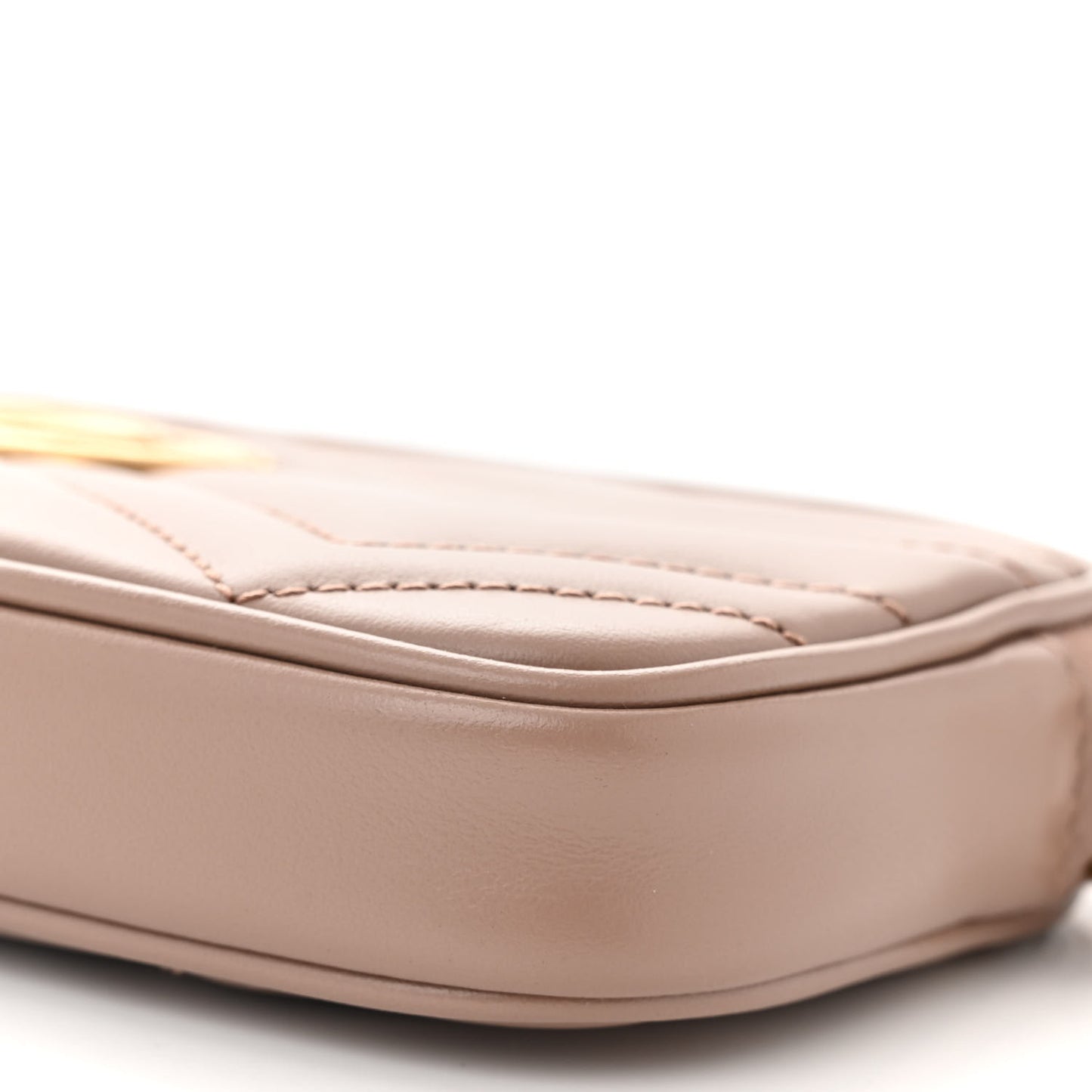 Calfskin Matelasse Mini GG Marmont Chain Crossbody Bag Porcelain Rose