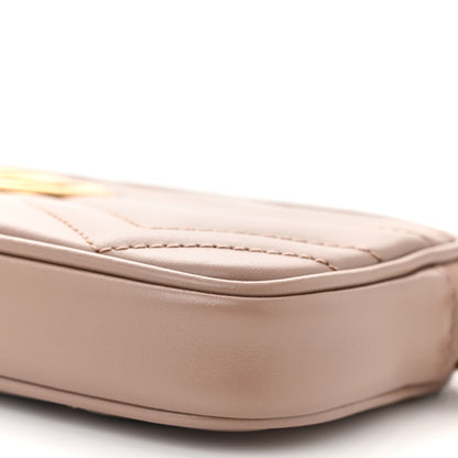Gucci Calfskin Matelasse Mini GG Marmont Chain Crossbody Bag Porcelain Rose 10 of 10