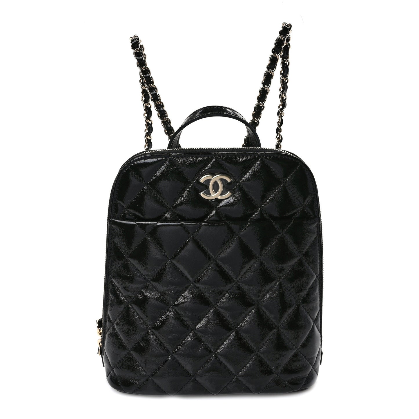 Shiny Calfskin My Pocket Backpack Black