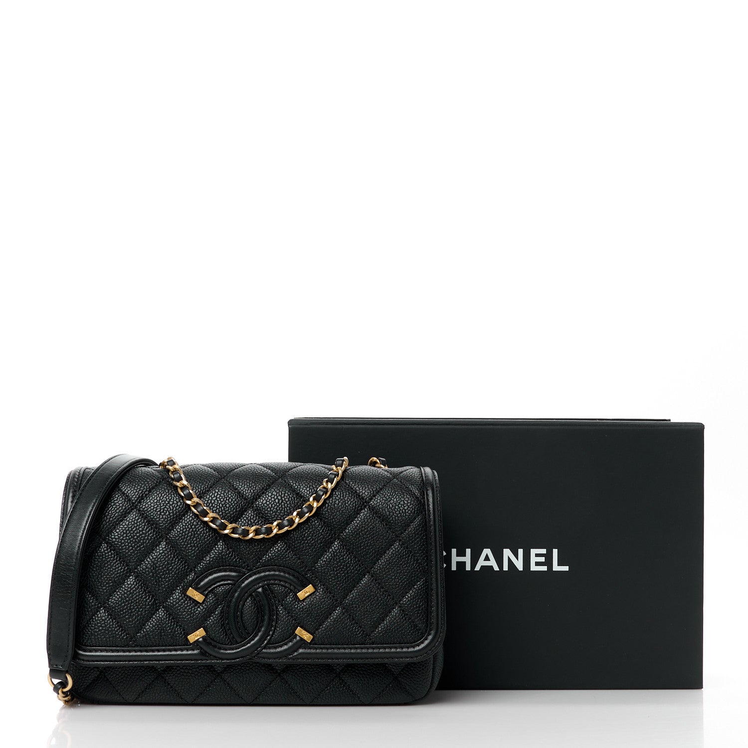 Chanel Caviar Quilted Small CC Filigree Flap Black 12 of 12