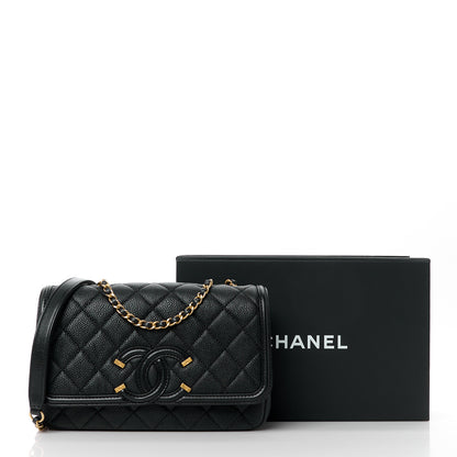 Chanel Caviar Quilted Small CC Filigree Flap Black 12 of 12