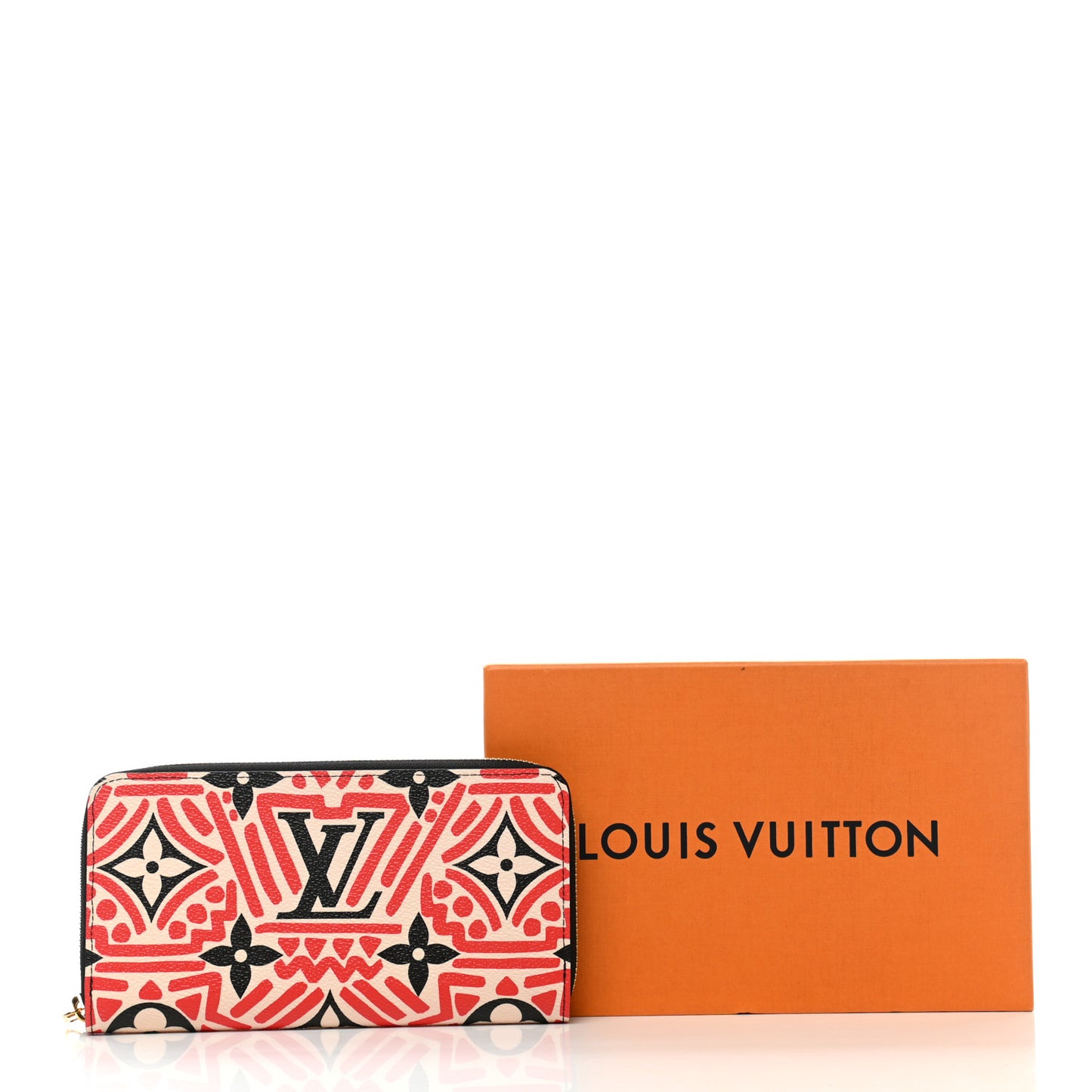 Monogram Giant Crafty Zippy Wallet Creme Rouge Black