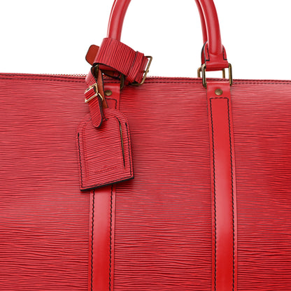 Louis Vuitton Epi Keepall 45 Castillan Red 8 of 16