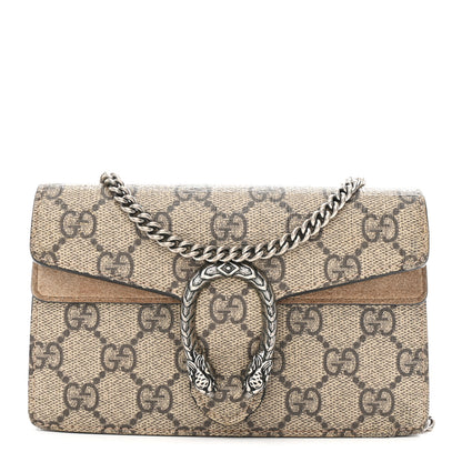 Gucci GG Supreme Monogram Super Mini Dionysus Shoulder Bag Taupe 1 of 9