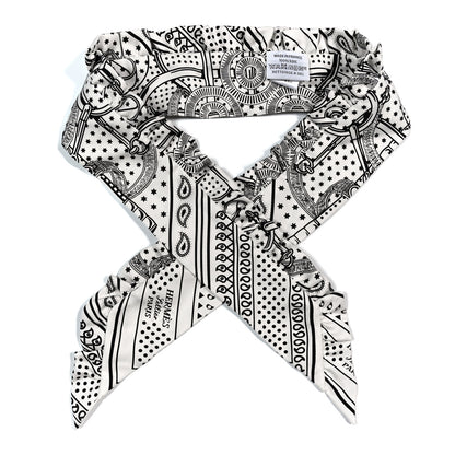 Hermes Silk Eperon d'Or Bandana Ruffle Twilly White Black 1 of 4