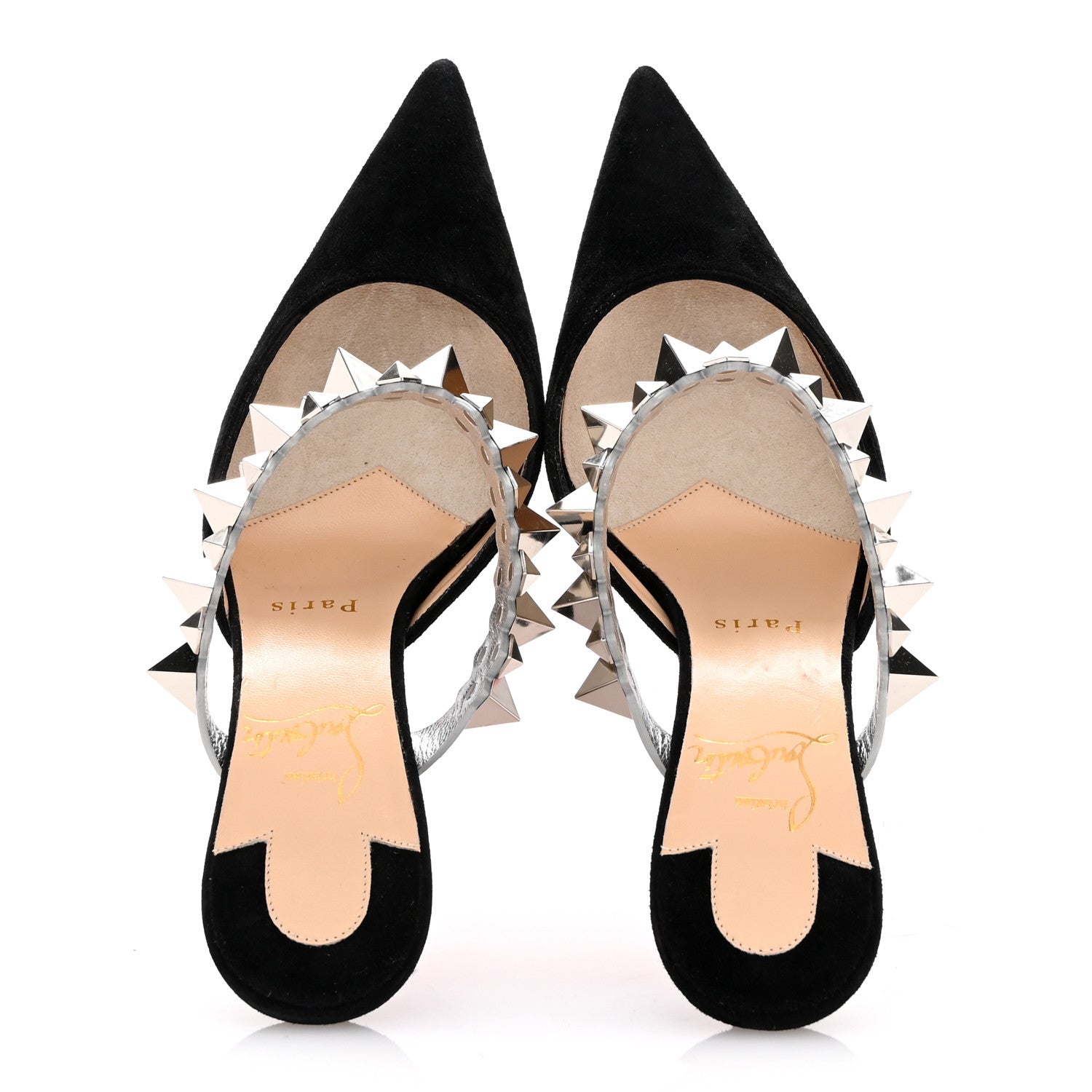 Christian Louboutin Veau Velours Specchio Planet Choc 80 Mule 35.5 Black 2 of 9