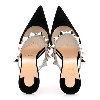 Christian Louboutin Veau Velours Specchio Planet Choc 80 Mule 35.5 Black 2 of 9