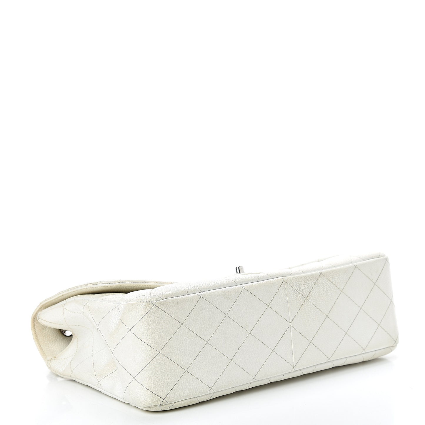 Caviar Quilted Jumbo Single Flap White