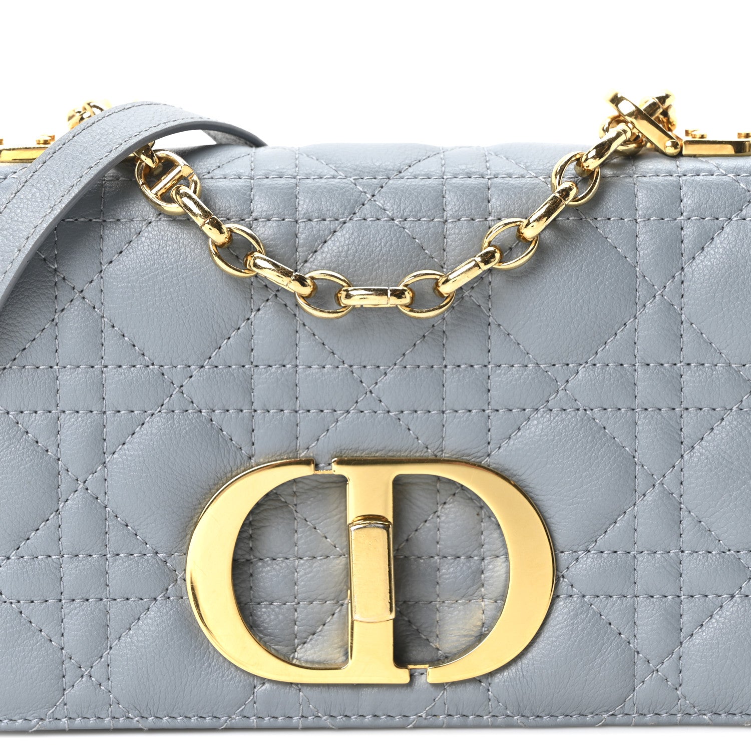Christian Dior Calfskin Cannage Small Caro Bag Cloud Blue 8 of 11