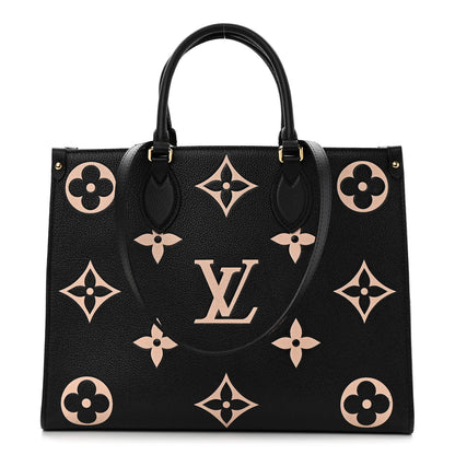 Louis Vuitton Empreinte Monogram Giant Onthego MM Black Beige 1 of 10