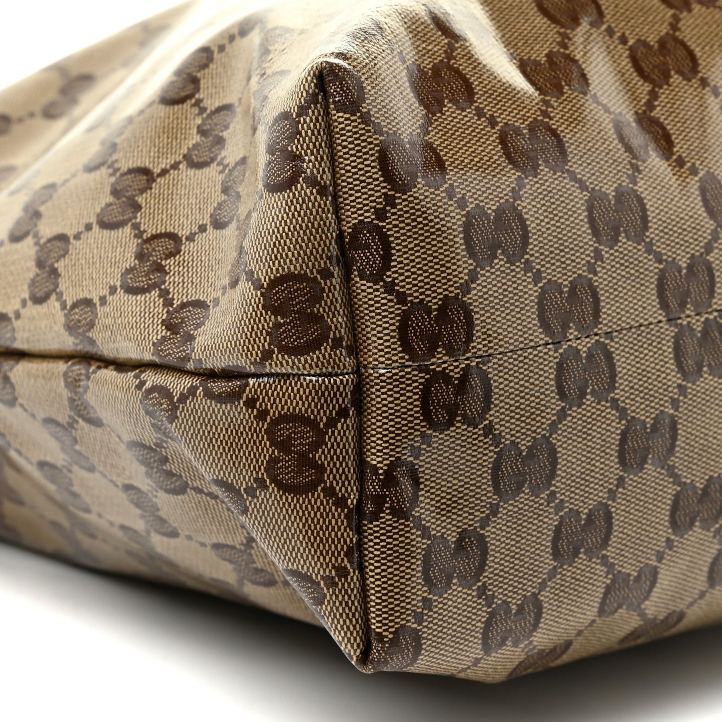 Crystal Monogram Large Flat Messenger Bag Dark Brown