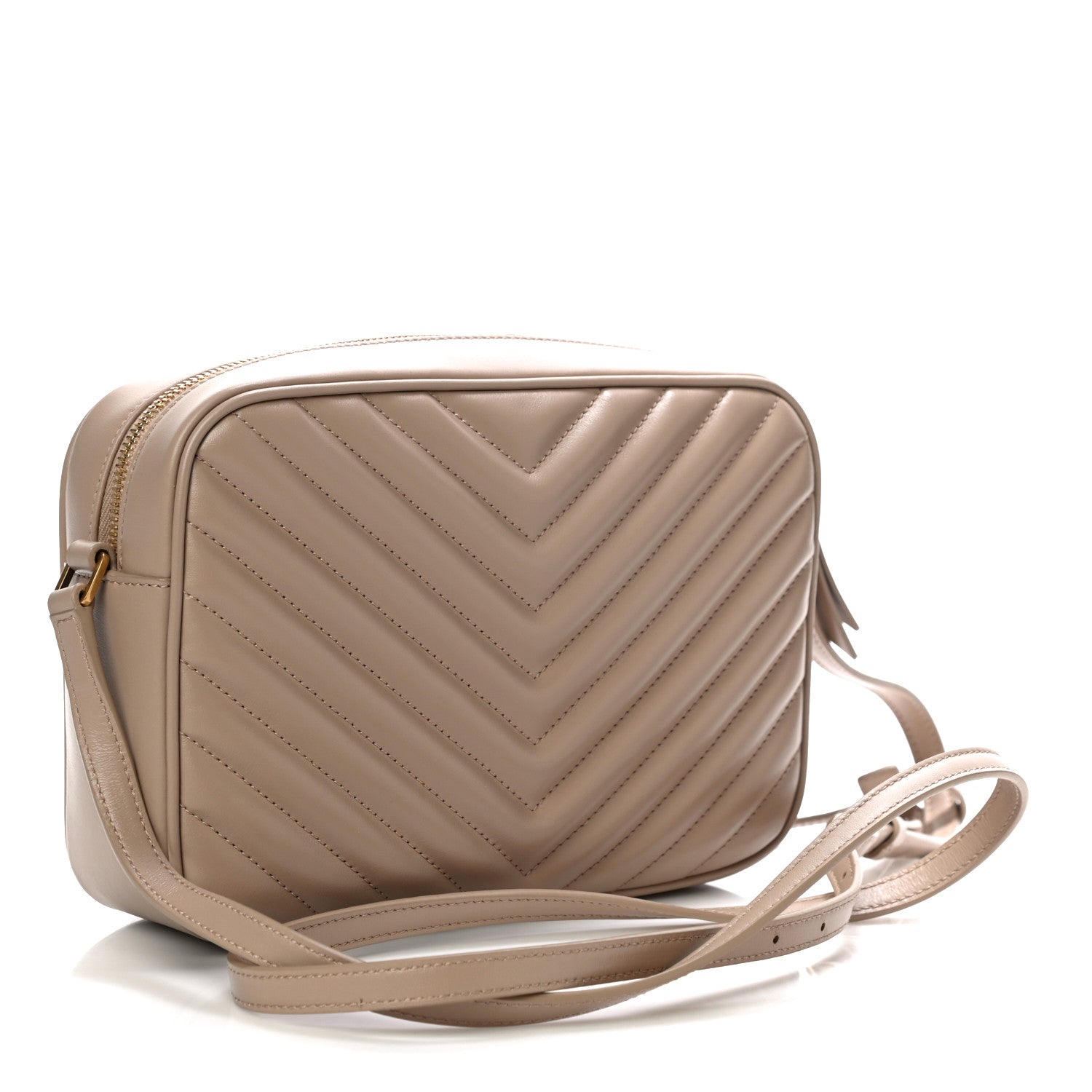 Saint Laurent Calfskin Matelasse Monogram Lou Camera Bag Dark Latte 3 of 10
