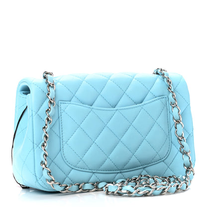 Chanel Lambskin Quilted Mini Rectangular Flap Neon Blue 2 of 4