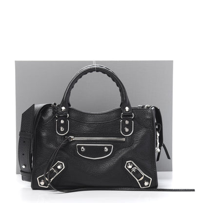 Balenciaga Chevre Silver Metallic Edge Hardware Mini City Black 13 of 13