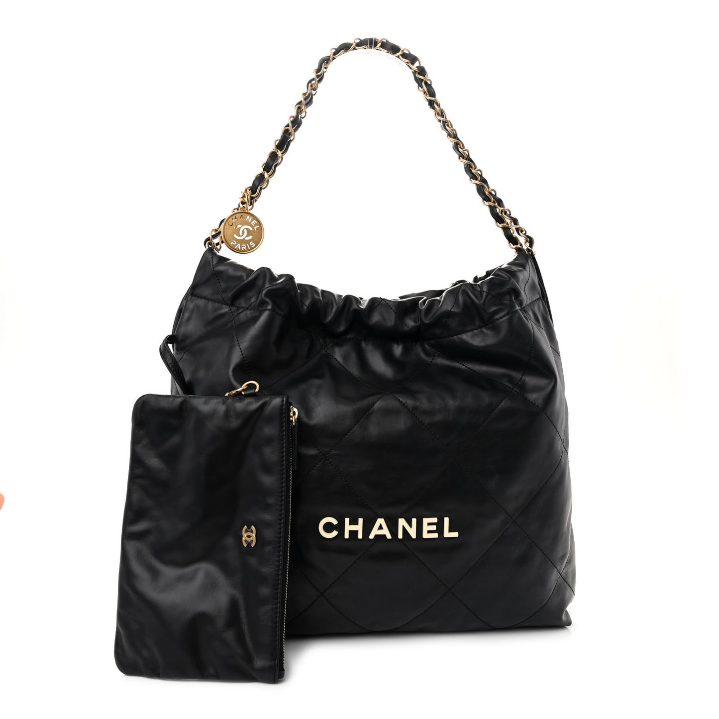 Calfskin Quilted Chanel 22 Black