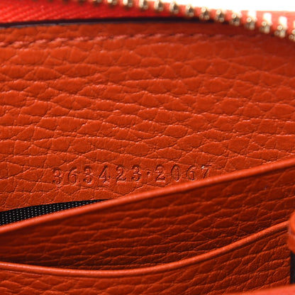 Gucci Monogram Dollar Calfskin Zip Around Wallet Beige Ebony Sun Orange 7 of 10