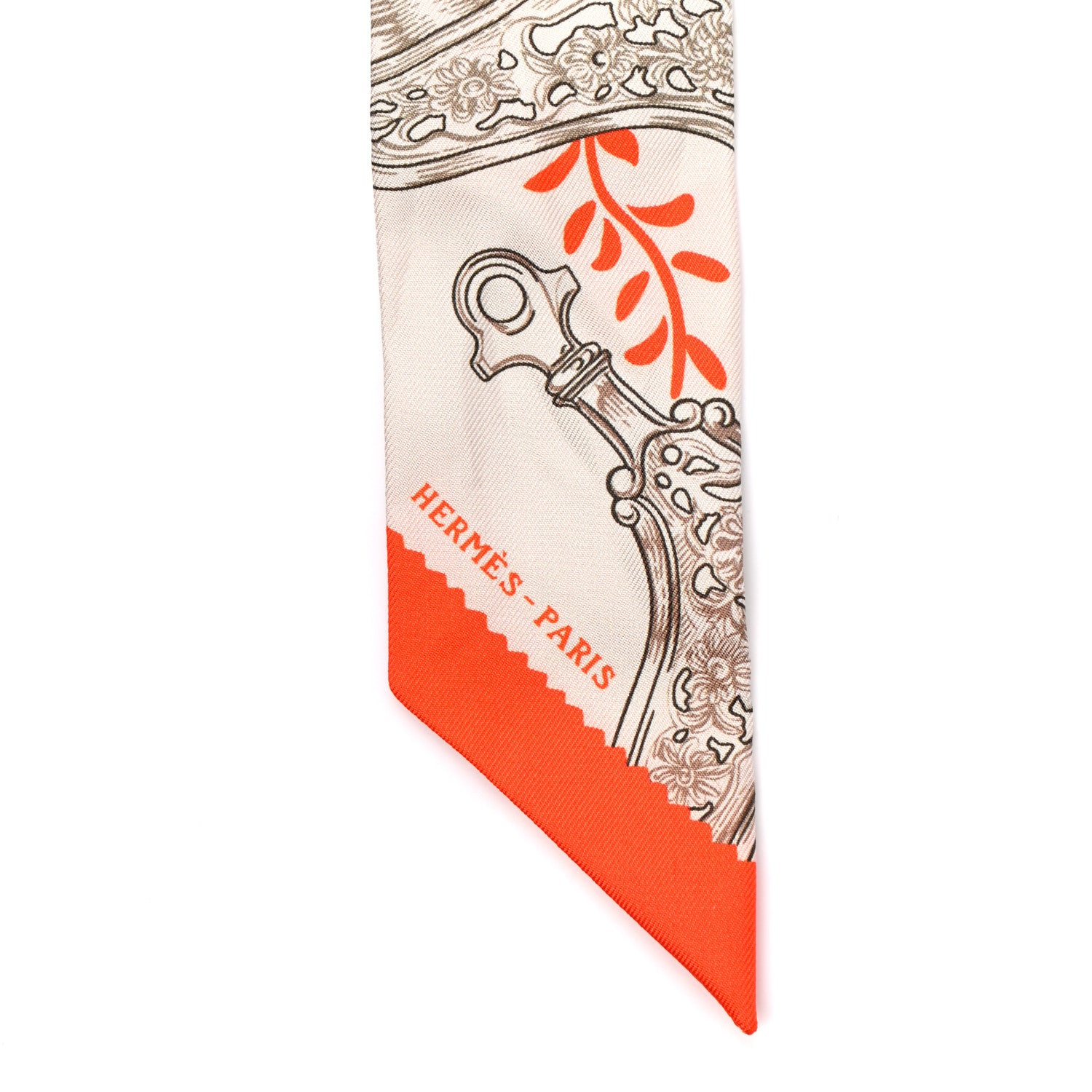 Hermes Silk Etriers Remix Twilly Verveine Orange Kaki 4 of 4