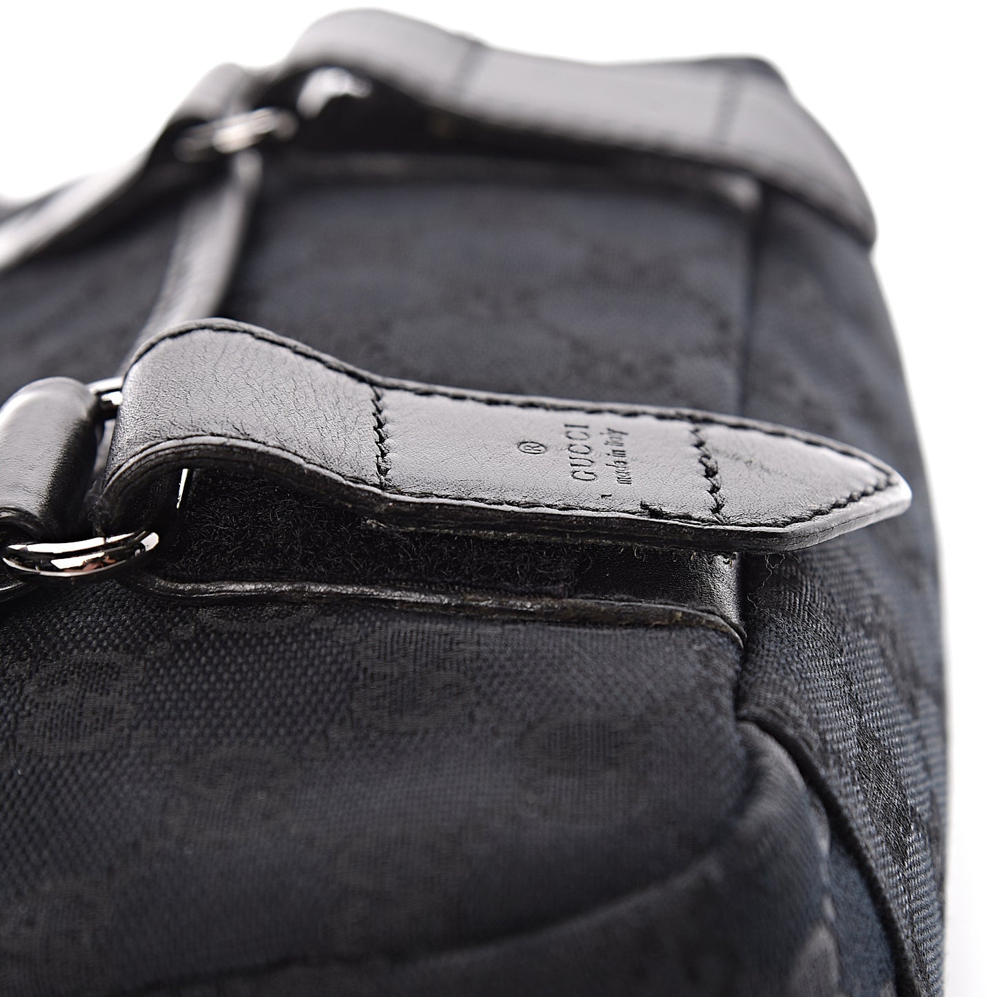 Monogram Small Double Buckle Flap Messenger Bag Black