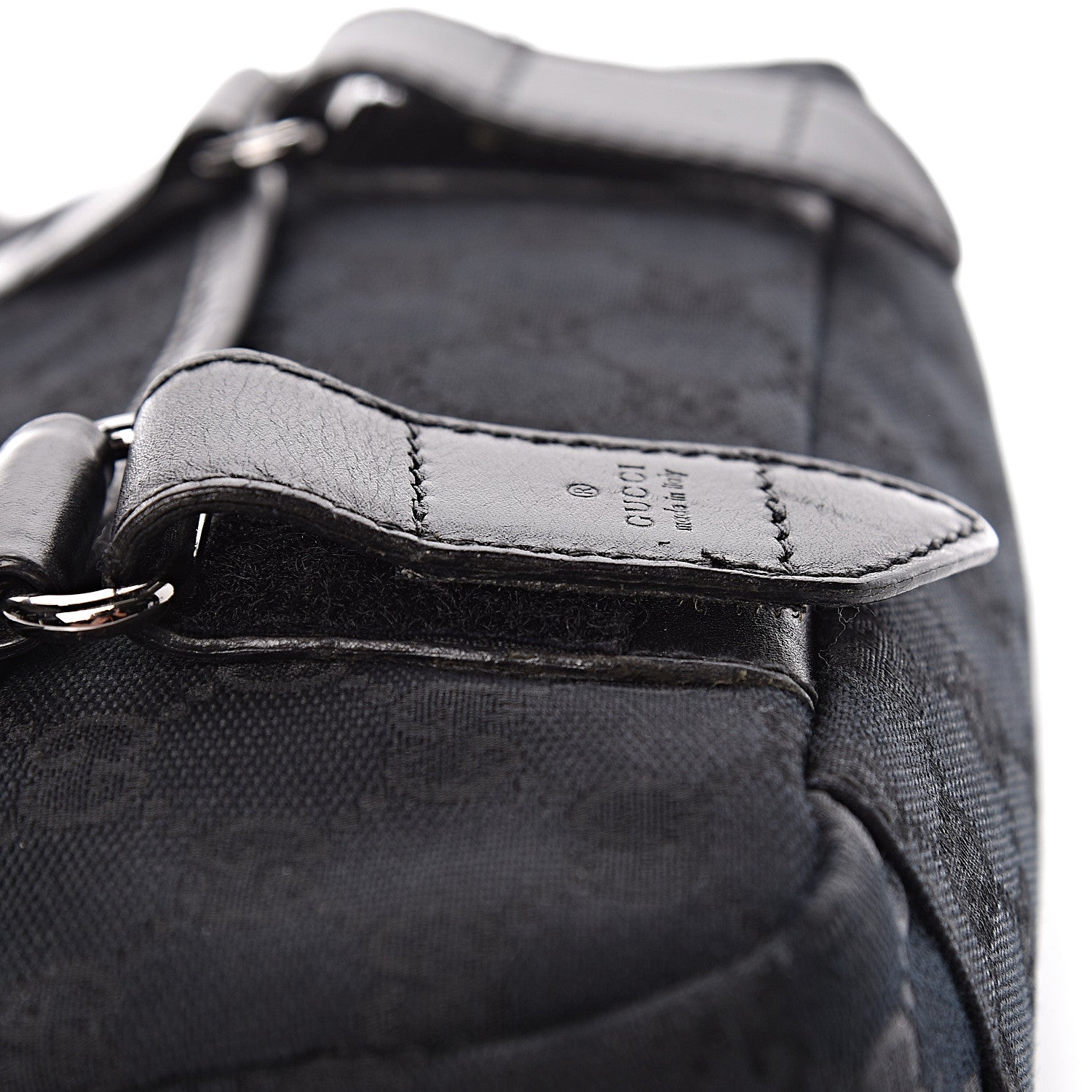 Gucci Monogram Small Double Buckle Flap Messenger Bag Black 13 of 19