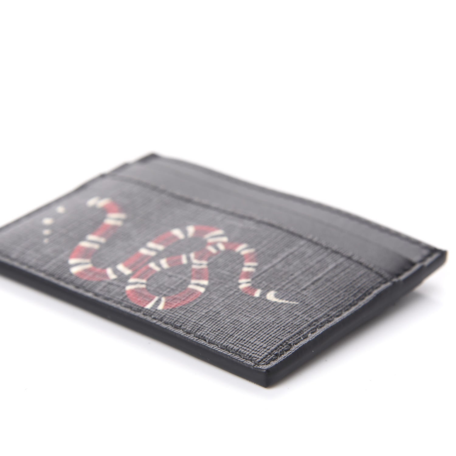 Gucci GG Supreme Monogram Kingsnake Card Holder Black Grey 8 of 8
