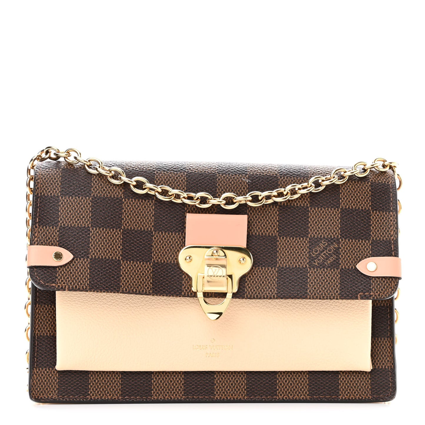 Damier Ebene Vavin Chain Wallet Creme