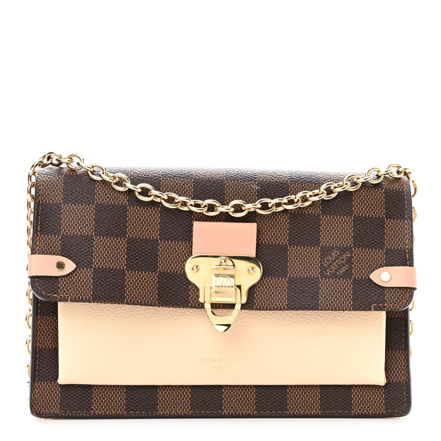 Louis Vuitton Damier Ebene Vavin Chain Wallet Creme 1 of 10
