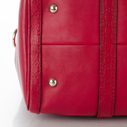 Gucci Calfskin Microguccissima Trim Medium Boston Raspberry Red 8 of 10