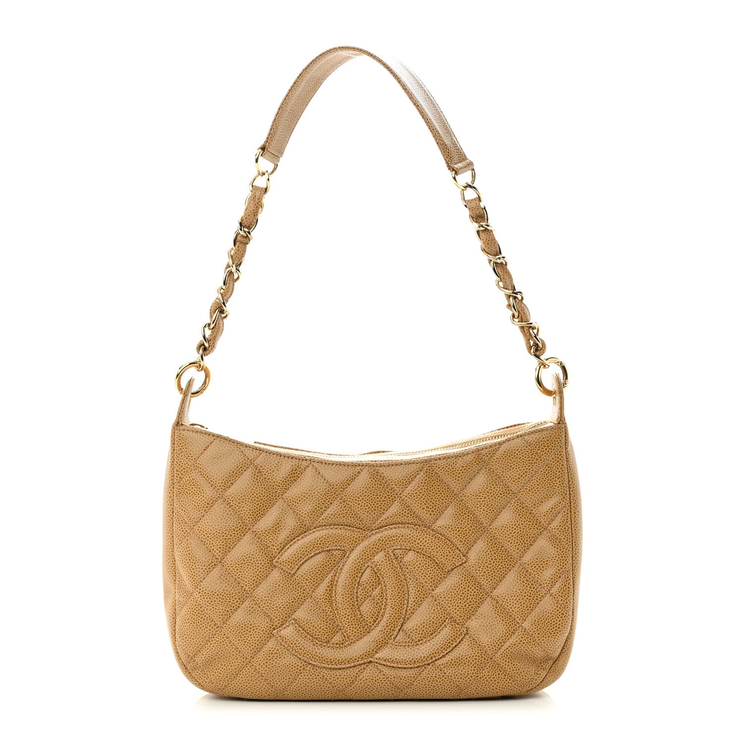 Chanel Caviar Quilted Timeless CC Shoulder Bag Beige 1 of 13