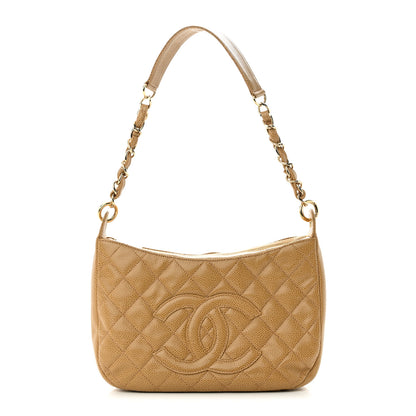 Chanel Caviar Quilted Timeless CC Shoulder Bag Beige 1 of 13