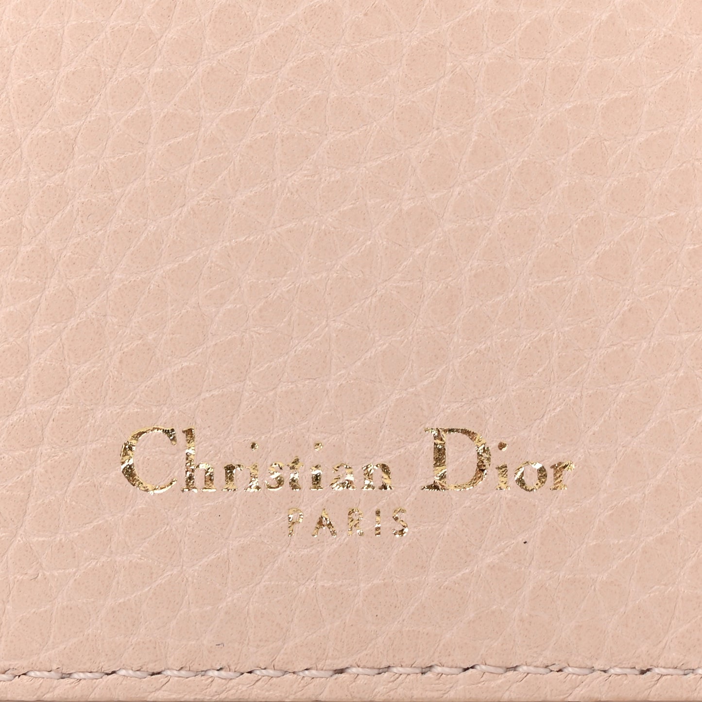 Grained Calfskin Cannage Diorama Card Holder Rose Poudre
