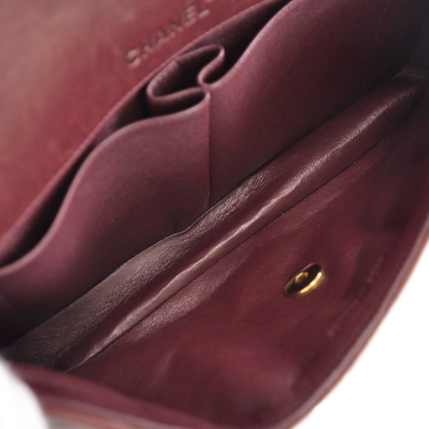 Lambskin East West Chocolate Bar Flap