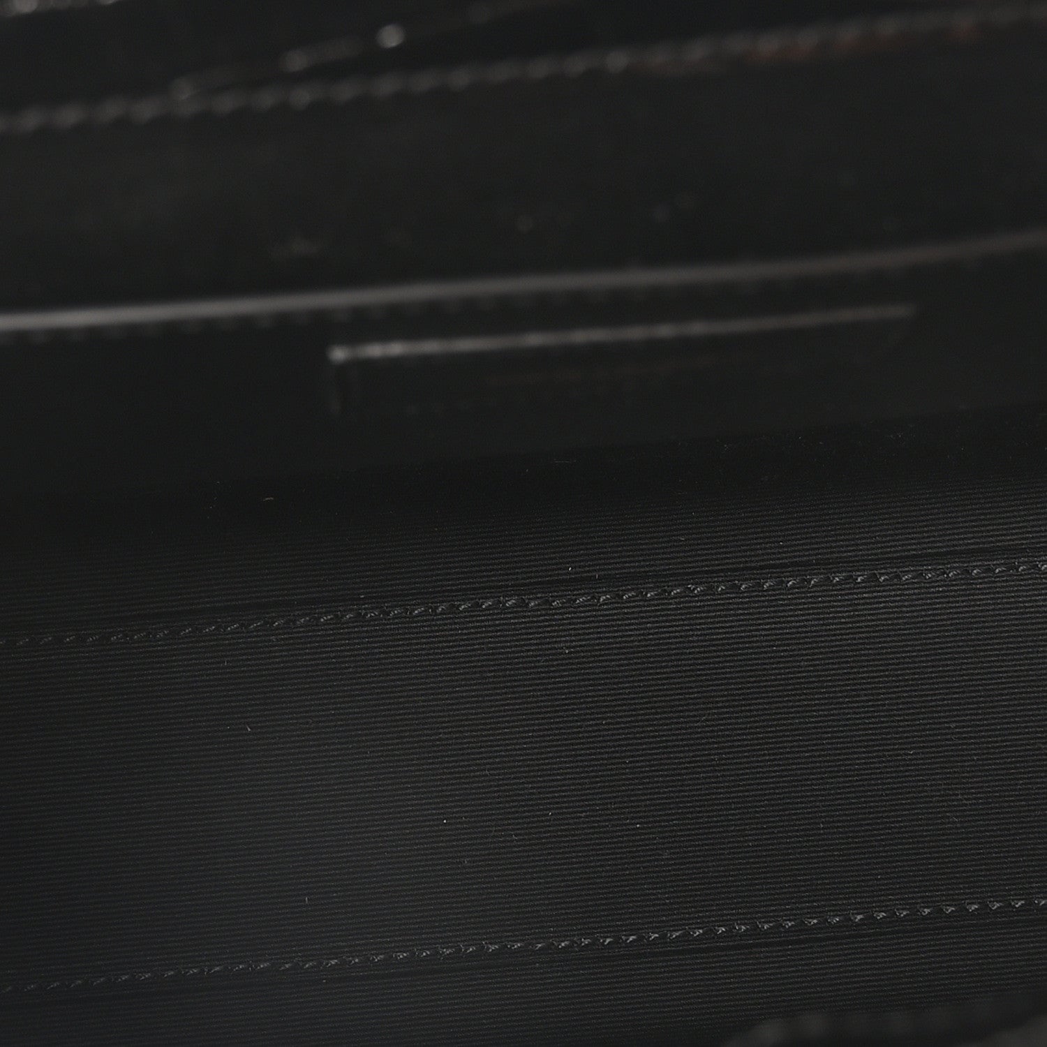 Saint Laurent Shiny Calfskin Crocodile Embossed Manhattan Baguette Black 5 of 10