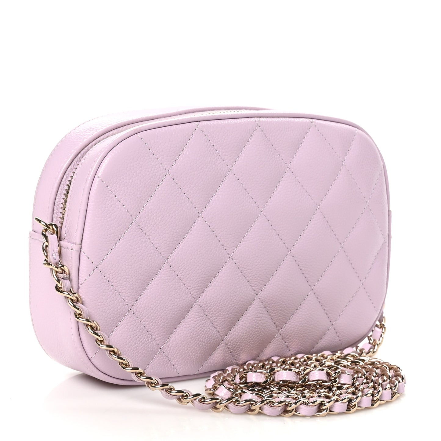 Caviar Quilted Chain Camera Bag Light Purple