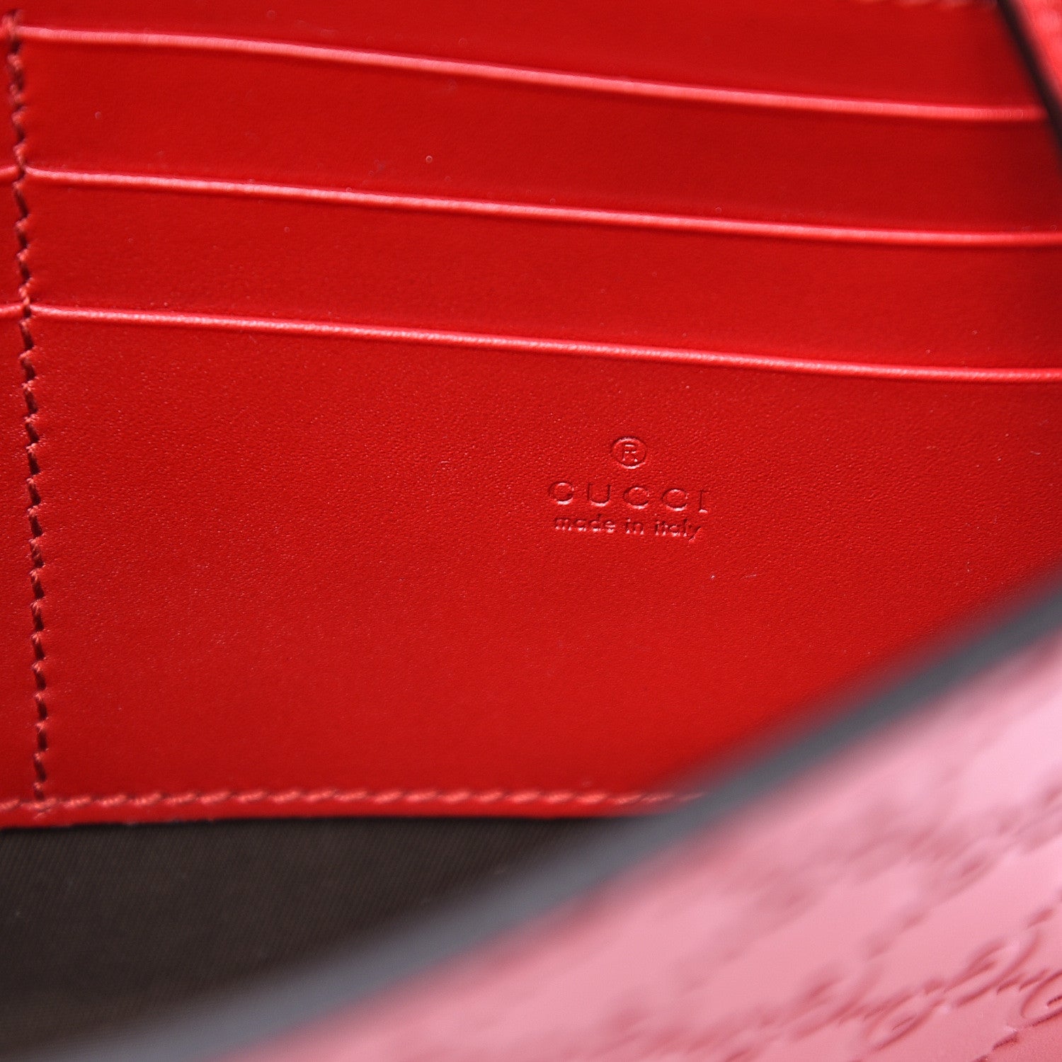 Gucci Guccissima Padlock Clutch Hibiscus Red 5 of 5