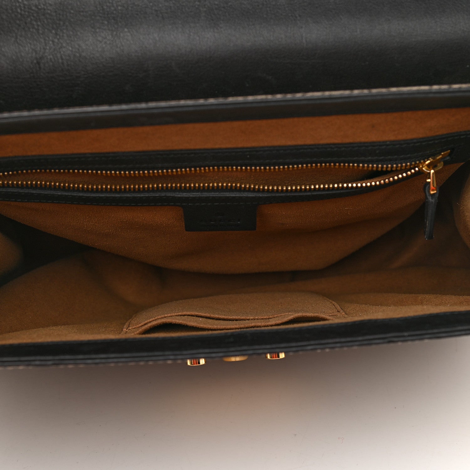 Gucci GG Supreme Monogram Calfskin Medium Padlock Top Handle Bag Beige Black Cuir 5 of 13