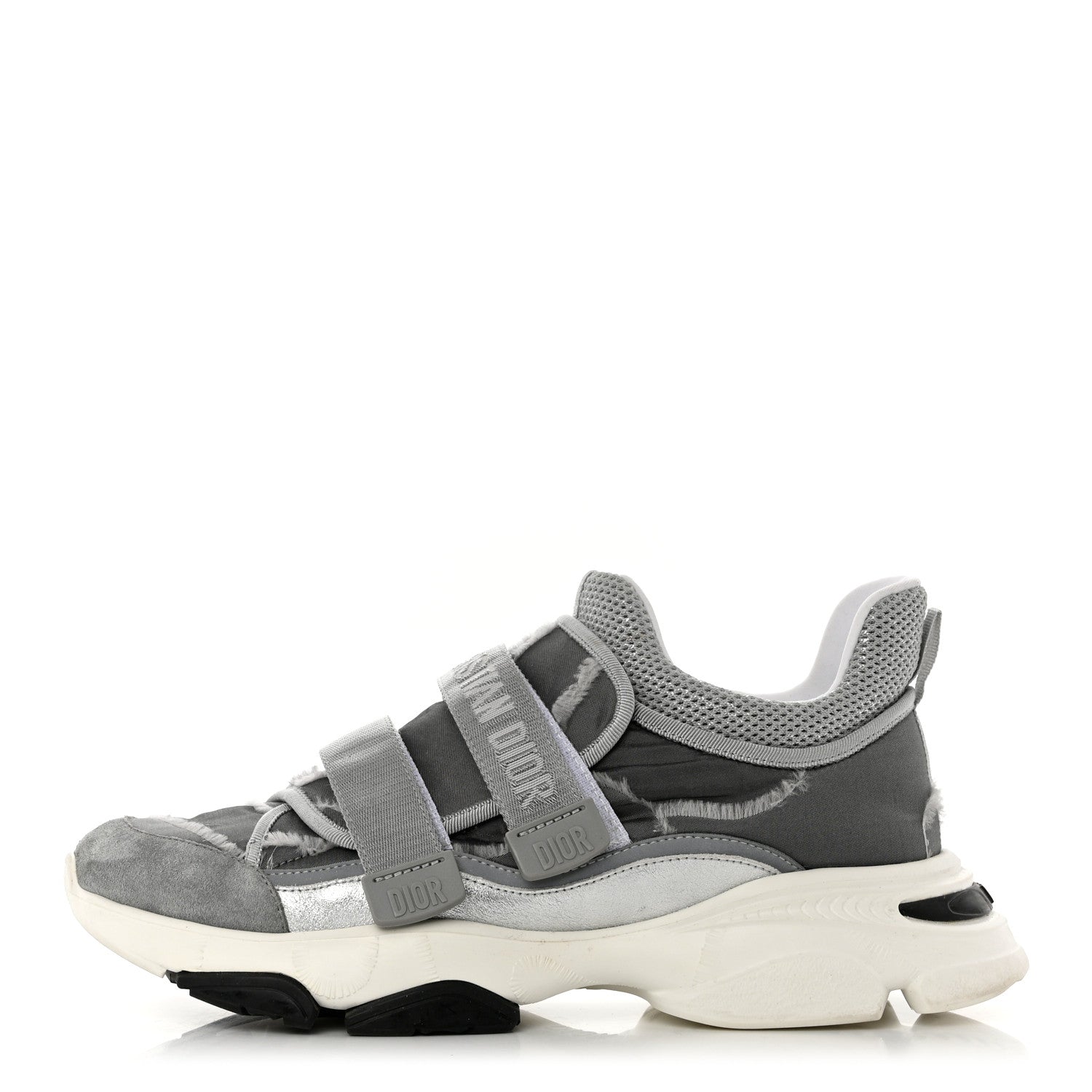 Christian Dior Technical Fabric Nylon Camouflage Womens D-Wander Sneakers 41 Silver 1 of 8