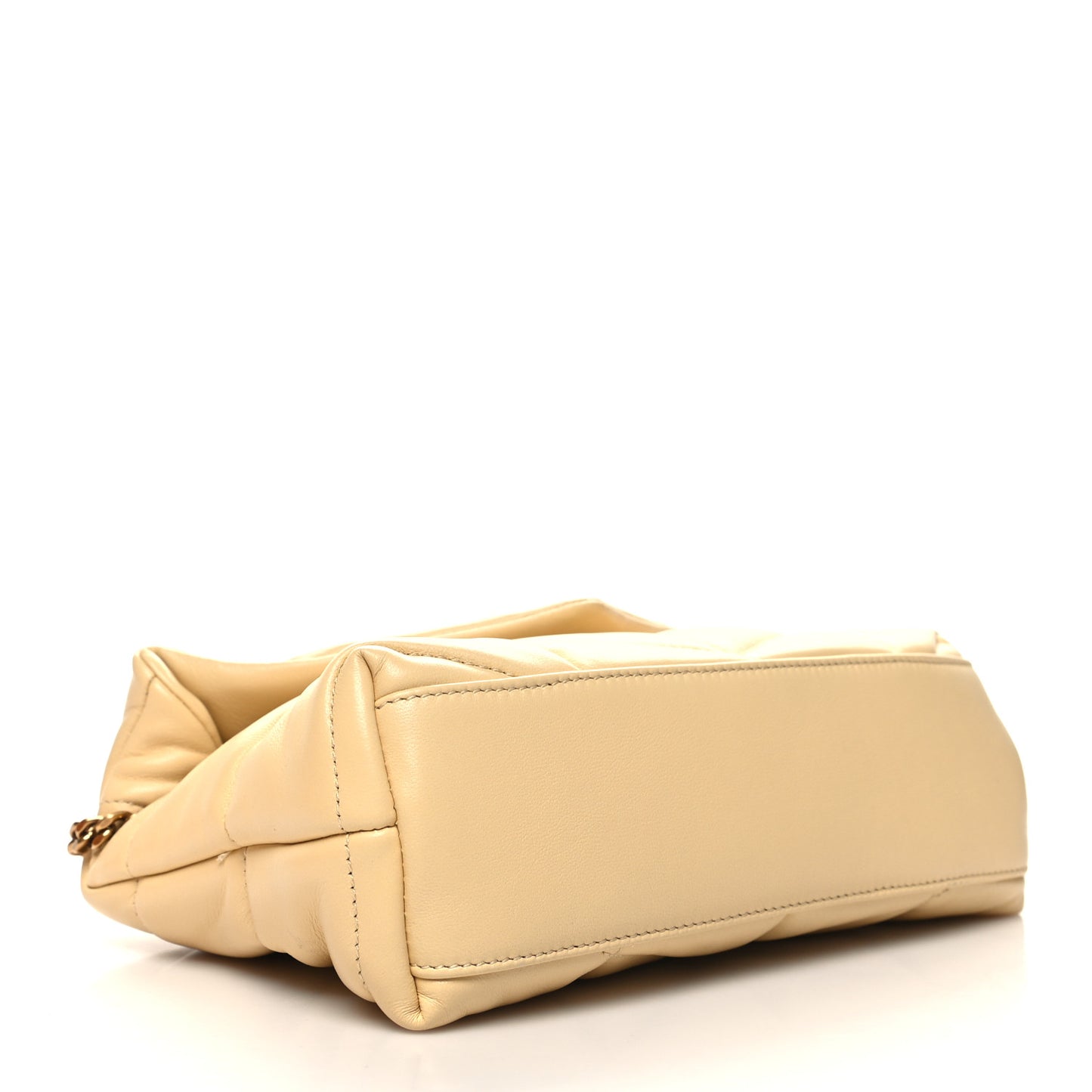 Lambskin Quilted Toy Loulou Puffer Monogram Chain Satchel Jaune Pale