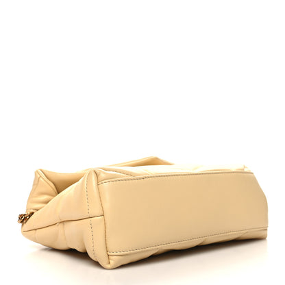 Saint Laurent Lambskin Quilted Toy Loulou Puffer Monogram Chain Satchel Jaune Pale 4 of 10