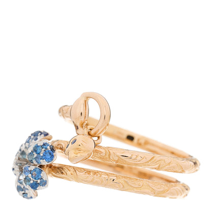 Gucci 18K Rose Gold Diamond Blue Sapphire Flora Wrap Ring 52 6 3 of 8