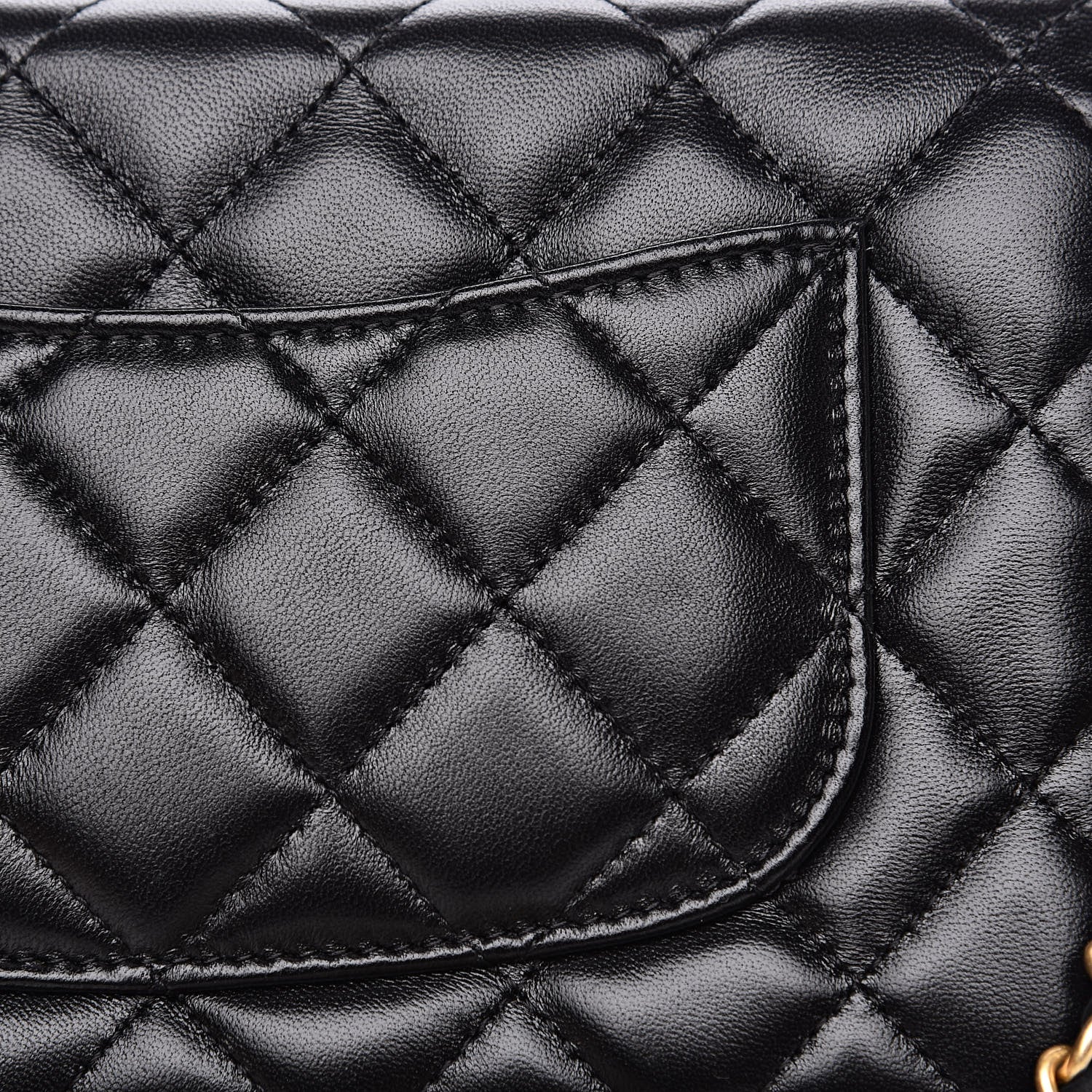 Chanel Lambskin Quilted CC Pearl Crush Wallet on Chain WOC Black 14 of 14