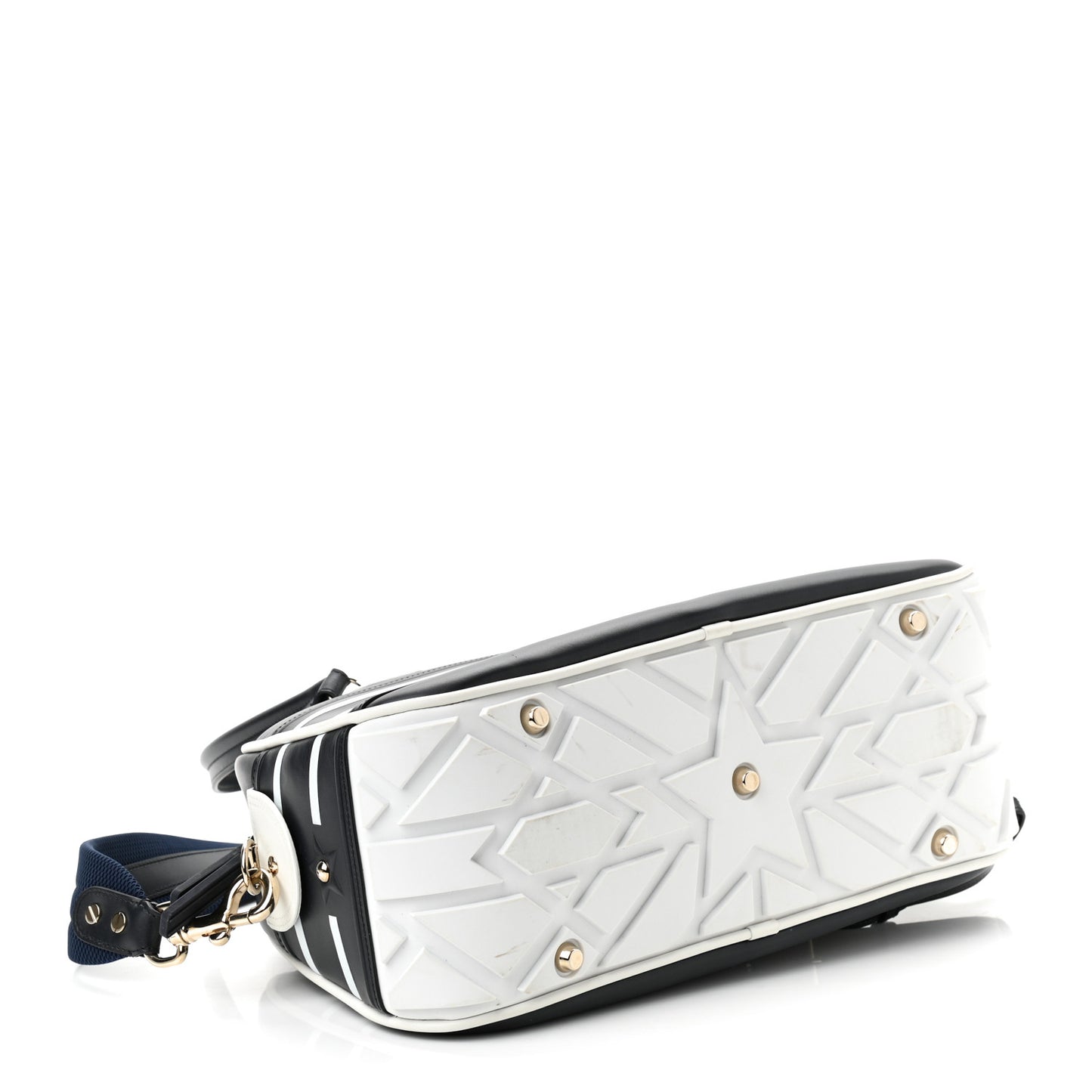 Calfskin Medium Dior Vibe Zip Bowling Bag Blue White